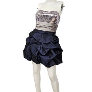 NWT Silver Sequined and Blue Party Dress 7